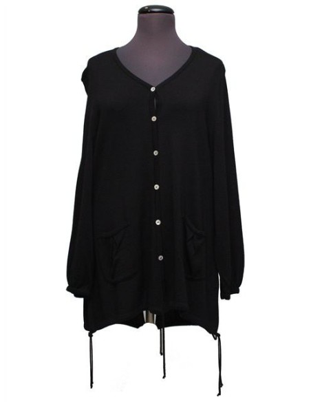 Cardigan cotone invernale nero