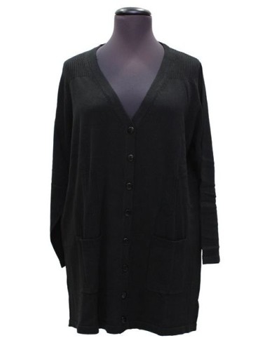 Cardigan nero con tasche  viscosa invernale