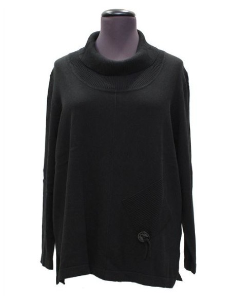 Maglia collo alto nera invernale