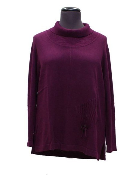 Maglia collo alto viola invernale