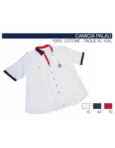 Camicia mezza manica PALAU Maxfort t.u. ricamo