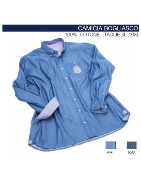 Camicia BOGLIASCO manica lunga Maxfort jeans ricamo