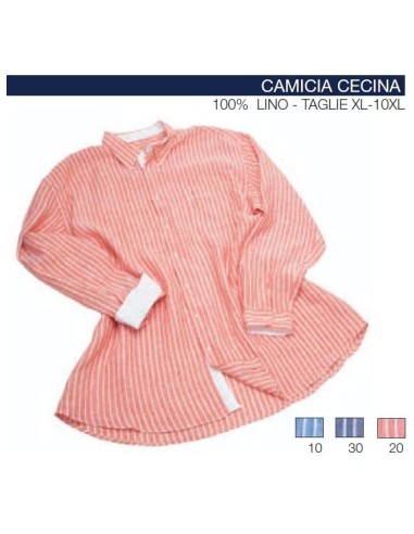 Camicia CECINA  manica lunga Maxfort lino rigata