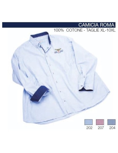 Camicia Roma manica lunga Maxfort rigatina ricamo